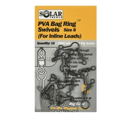 Вертлюг с креплением для ПВА-мешка Solar RG - PVA Bag ring Swivels Size 8